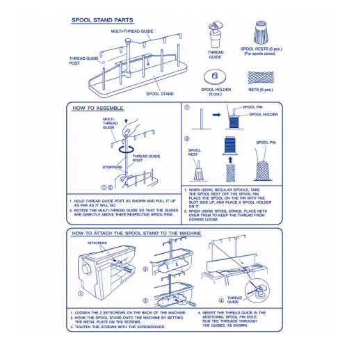 5 Conespool Thread Stand for Janome and Elna Sewing and Embroidery machines 859430009  