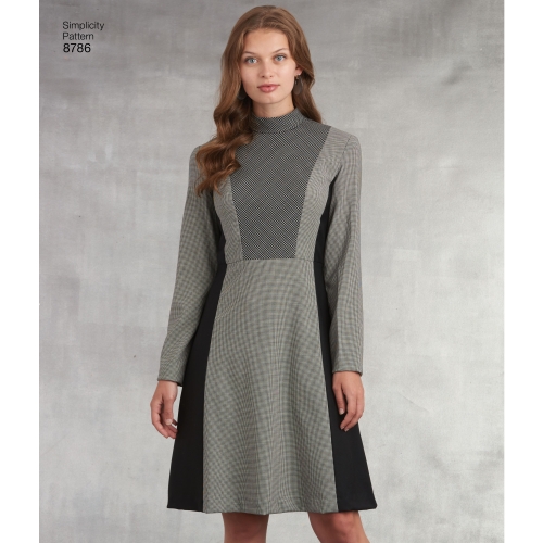 Naiste ja väikesekasvuliste Petite-naiste kleit, Simplicity Pattern #8786 