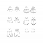 Simplicity lõiked S9319 Toddlers` Criss-Cross Top, Dresses, Rompers and Panties, CAA(1/2-1-2-3-4) 