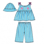 Ompelukaavat: Beebide` Top, Dress, Panties, Shorts, Pants and Hat, Butterick B5017OSZ 