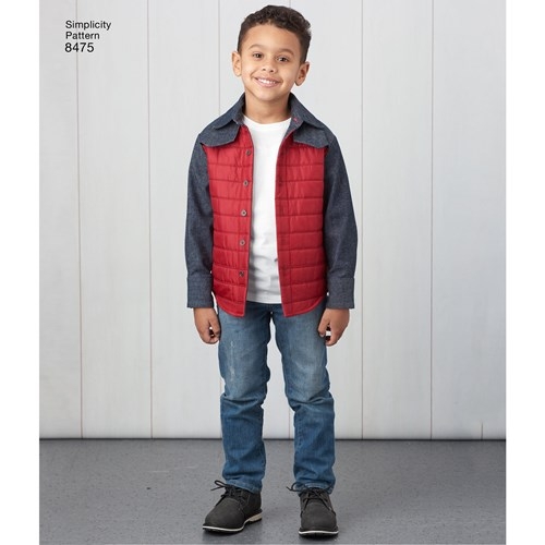 Meeste ja poiste jakk ja särk, suurused: A (S - L / S - XL) Simplicity Pattern #8475 