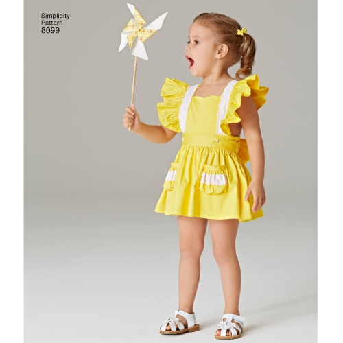 Väikelaste kombinesoon ja nööpseelik, suurused: A (1/2-1-2-3-4), Simplicity Pattern #8099 