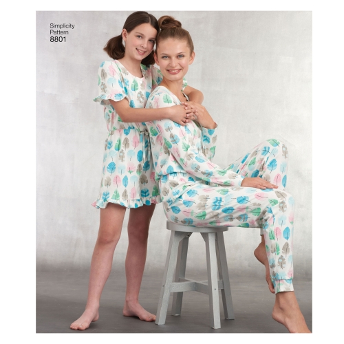 Tüdrukute ja Neidude trikoo-kombinesoon, suurused: A (S - L / XS - XL), Simplicity Pattern # 8801 