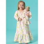 Ompelukaava: Girls and 46 cm (18`) Dolls` Top, Gown and Pants, Kwik Sew K0213 
