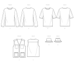 Simplicity lõikekomplekt S9651 Meeste trikootopp, vest ja müts 