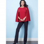 Ompelukaavat: Misses` Tops with Attached Cape and käisevariatsioonidega, Butterick B6490 