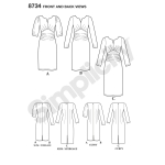 Naiste ja väikesekasvuliste Pluss-suuruses naiste leImeliselt-Istuv kleit, Simplicity Pattern #8734 
