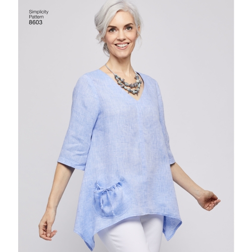 Naiste pullover topid - Elaine Heigl, suurused: A (XS-S-M-L-XL), Simplicity Pattern #8603 