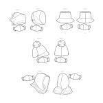 Швейные выкройки Simplicity S9368 Hat and Mask Sets, Hooded Infinity Scarf and Mask, A (S-M-L-XL) 