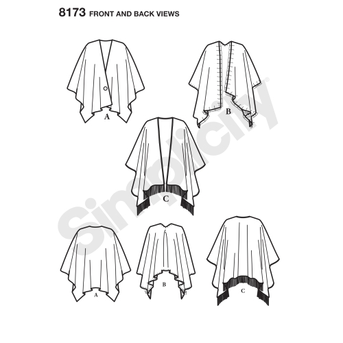 Naiste fliisist hõlmikpontšo, Simplicity Pattern #8173 