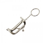 Metal interchangeable purse frame, fastening with key ring, 5 cm x 3,5 cm, HD109 