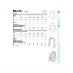 Ompelukaavat: Misses` Top, Butterick B6735 