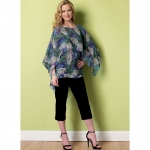 Выкройка: Misses` Fringe-Trim, Overlay or Notch-Neck Tunics, Butterick B6356 