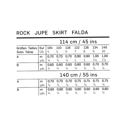 Seelik 104 - 140cm, Skirt/ Burda 9492 