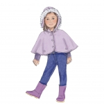 Выкройка: Children`s, sizes: Girls` Capes and Poncho with Hood, Collar or Fringe Trim, Butterick B6373 