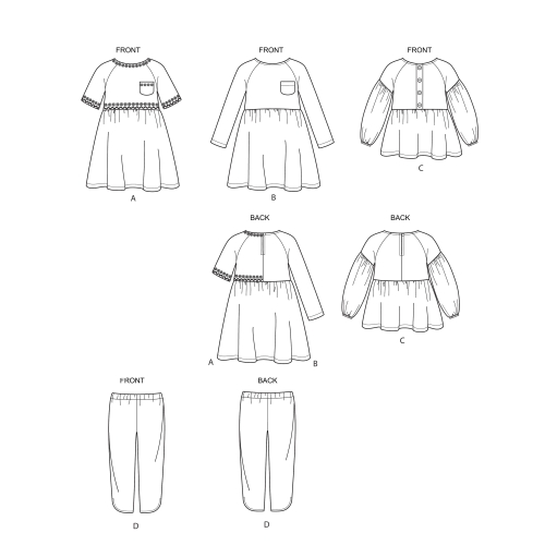 Laste Seda-on-kerge-õmmelda spordiriiete kleit, topp püksid, suurused: 3-4-5-6-7-8, Simplicity Pattern #S8998 