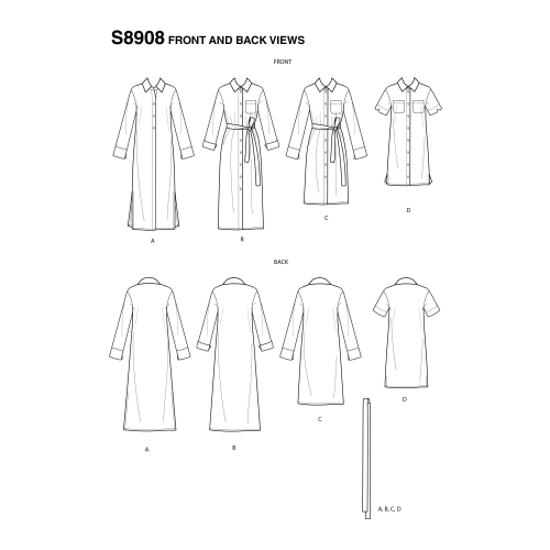 Naiste särkkleit, Simplicity Pattern #S8908 