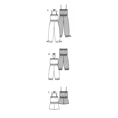 Pükskostüüm 116 cm - 146 cm, Jumpsuit Burda 9516 