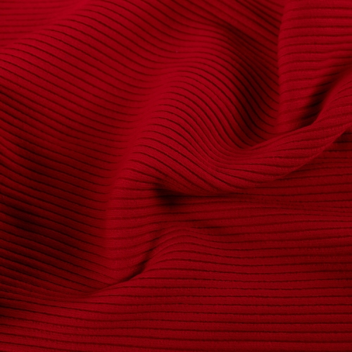 Solid-colour tubular rib knit fabric 