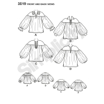 Women`s, Men & Teen Costumes, Shirt, Sizes: A (XS,S,M,L,XL), Simplicity Pattern #3519 