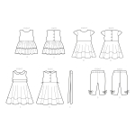 Laste kleit, topp tuunika ja retuusid, suurused: A (3-4-5-6-7-8), Simplicity Pattern #S9154 