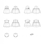 Väikelaste kleidid, püksikud ja juuksepael, suurused: A (XXS-XS-S-M-L), Simplicity Pattern #S9117 