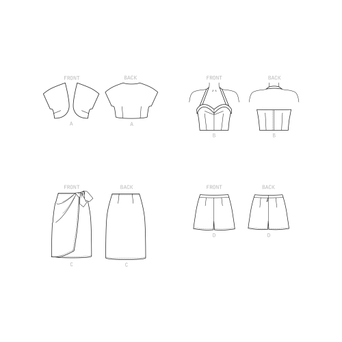Simplicity lõikekomplekt S9290 Misses´ & Misses´ Petite Bolero, Bustier, Sarong & Shorts 
