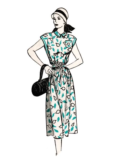 Lõikekomplekt BUTTERICK B6889 MISSES SIDE-BUTTON DRESS 