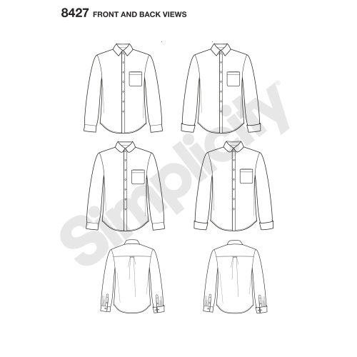 Meeste fit-särk krae ja manseti variatsioonidega, autor Mimi G, Simplicity Pattern # 8427 
