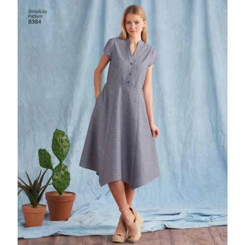 Naiste kleit pikkuse variatsioonide ja topiga, Simplicity Pattern # 8384 