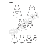 Laste kleit ja kleit 45 cm pikkuse nukule, suurused: A (3-4-5-6-7-8), Simplicity Pattern #1379 