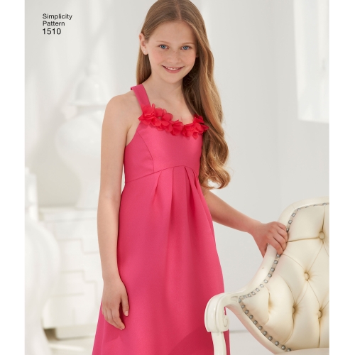 Tüdrukute ja pluss-mõõdus tüdrukute eriliste sündmuste kleit, Simplicity Pattern #1510 