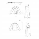 Naiste Slip kleit ja jakk, Simplicity Pattern #S8890 