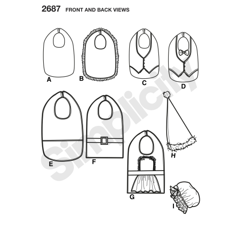 Täiskasvanute riietus, kaitsepõlled, Simplicity Pattern #2687 