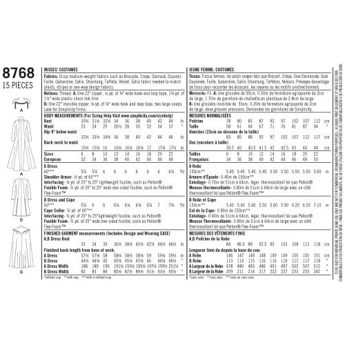Naiste fantaasiariietus, Simplicity Pattern #8768 