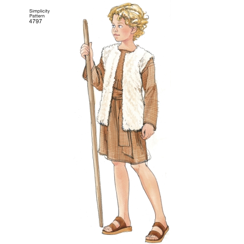 Poiste ja tüdrukute kostüümid, suurused: A (S,M,L), Simplicity Pattern #4797 