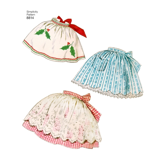 Misses` Vintage Aprons, Sizes: OS (ONE SIZE), Simplicity Pattern #8814 