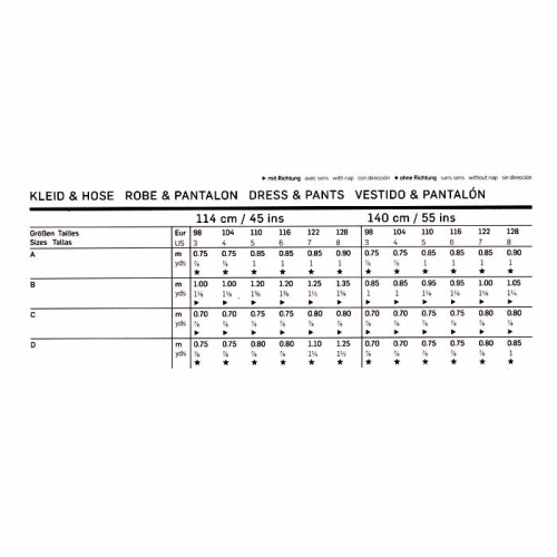 Kleidid & püksid, Kasv 98-128 cm, Dress & pants, Burda 9703 