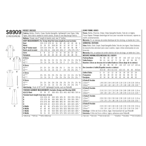 Naiste kleidid, Simplicity Pattern #S8909 