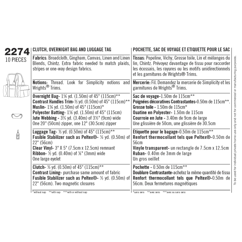 Kotid, Simplicity Pattern #2274 