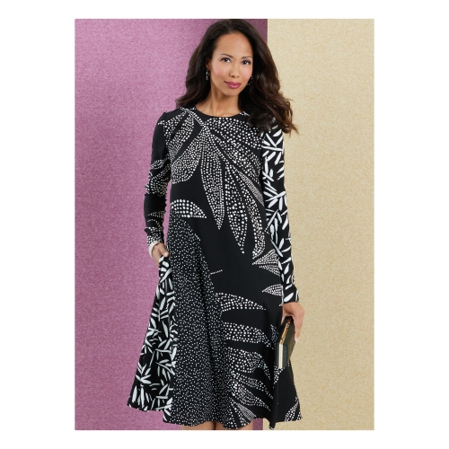 Lõikekomplekt BUTTERICK B6959 MISSES` DRESS WITH SHORT AND LONG SLEEVES 
