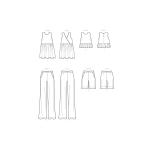 Simplicity lõikekomplekt Misses` Tunic, Cropped Top, Pants and Shorts, SS9611 