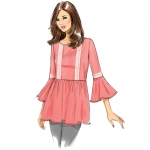 Ompelukaavat: Misses` Loose-Fitting, Gathered Waist Pullover Tops with Bell Sleeves, Butterick B6486 