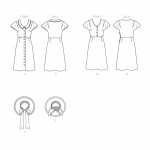 Выкройка: Misses` Button-Front, Flutter Sleeve Dresses and Sun Hat, Butterick B6363 