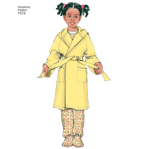 Väikelaste ja laste magamisriietus ja hommikumantel, Simplicity Pattern #1572 
