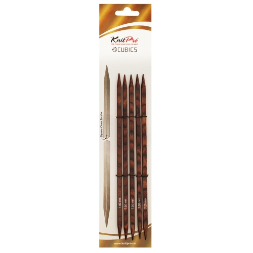 Neljakandilised puidust sukavardad normaalpikkuses 20 cm, Knit Pro J`adore Cubics 