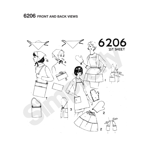 Vintage kingid ja aksessuaarid, Simplicity Pattern #6206 