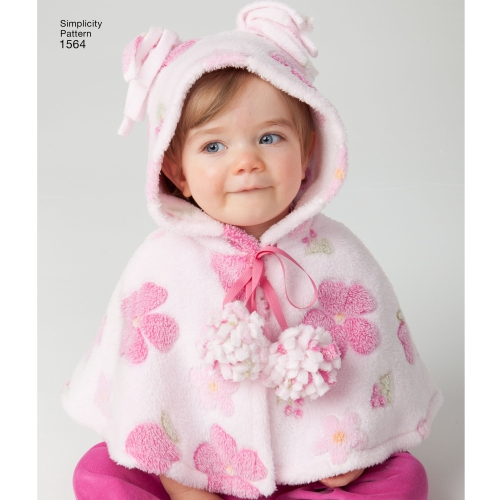 Väikelaste topp, püksid,ja tekkmähis, suurused: A (XXS-XS-S-M-L), Simplicity Pattern #1564 