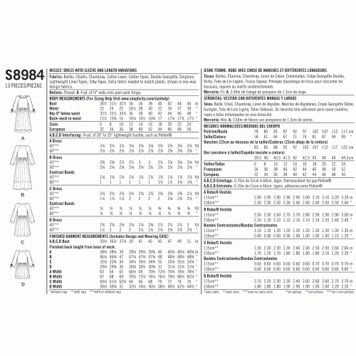 Naiste taskutega kleidid, Simplicity Pattern #S8984 