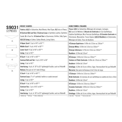 Naiste sallid, Simplicity Pattern #S9031 